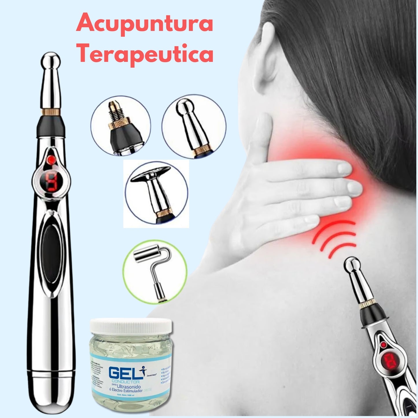 MASSAGER PEN™ - Acupuntura Terapéutica + Gel Conductor